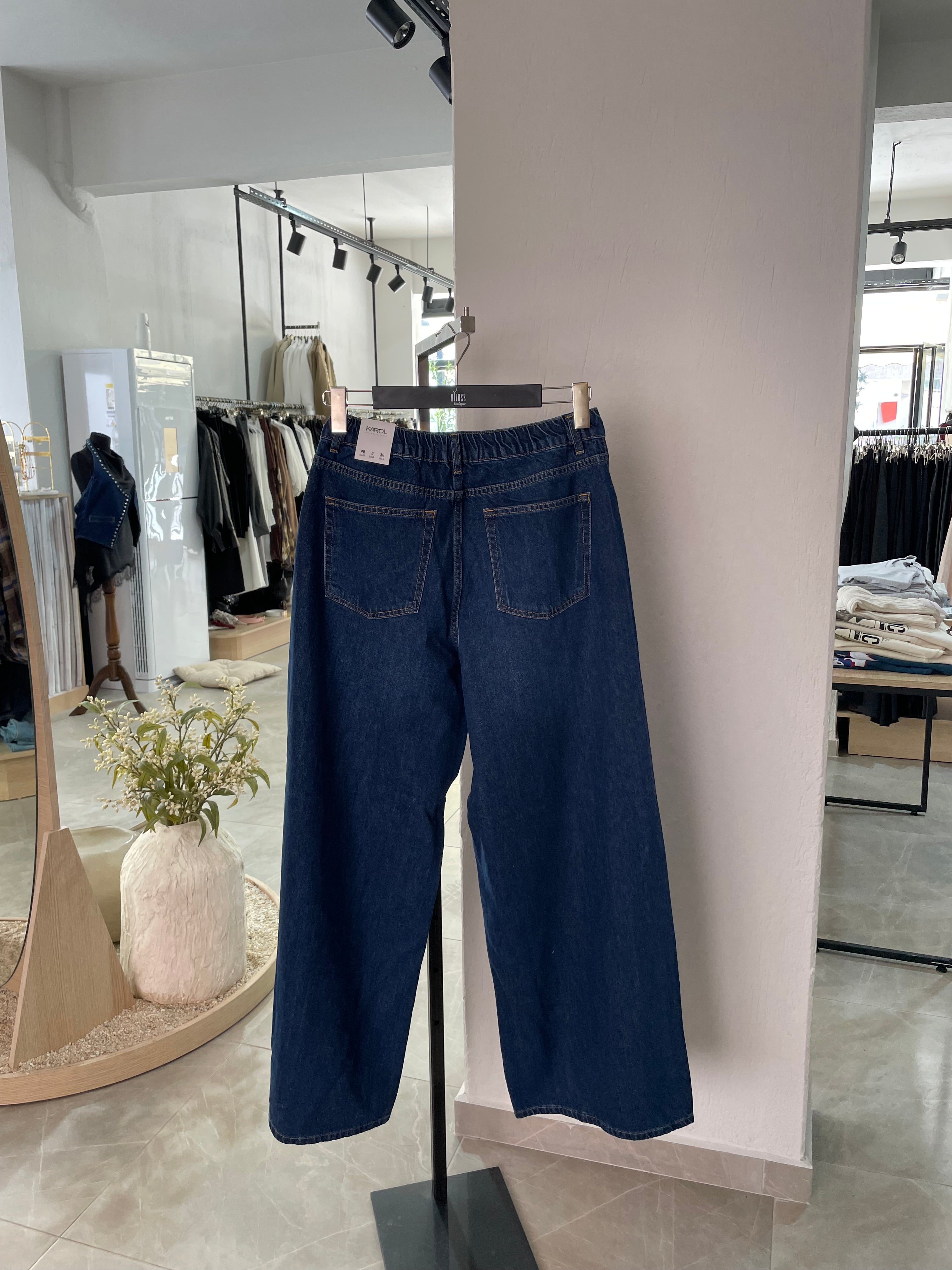 Koyu Mavi Baggy Jean