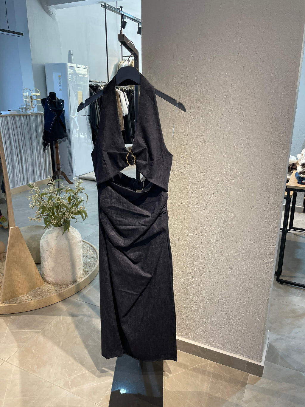 Kot Tokalı Midi Elbise