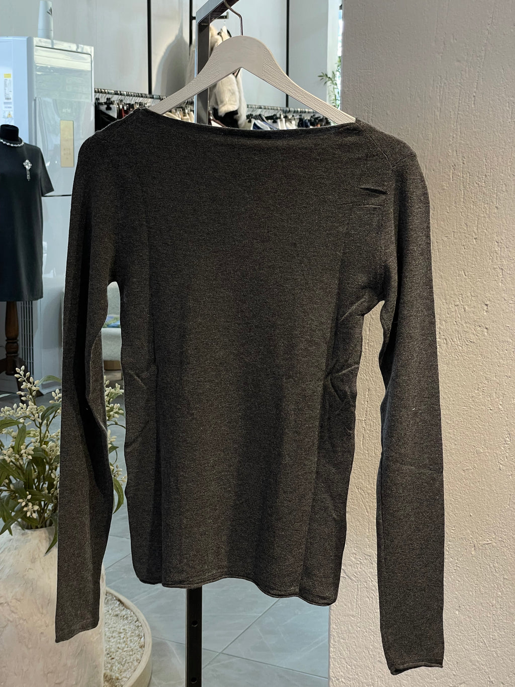 Dlvn Kayık Yaka Kaşmir Hafif Triko Kazak