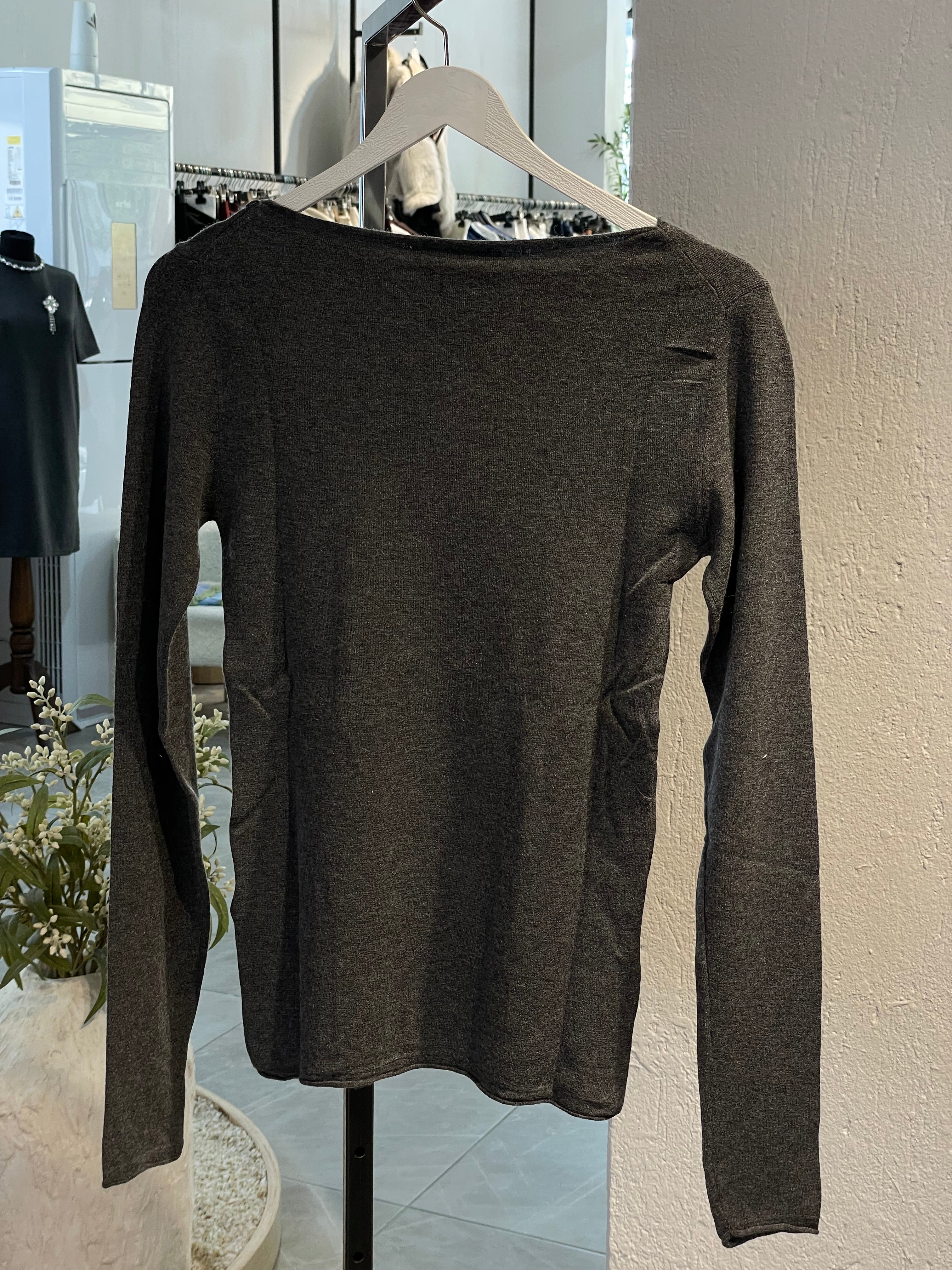 Dlvn Kayık Yaka Kaşmir Hafif Triko Kazak