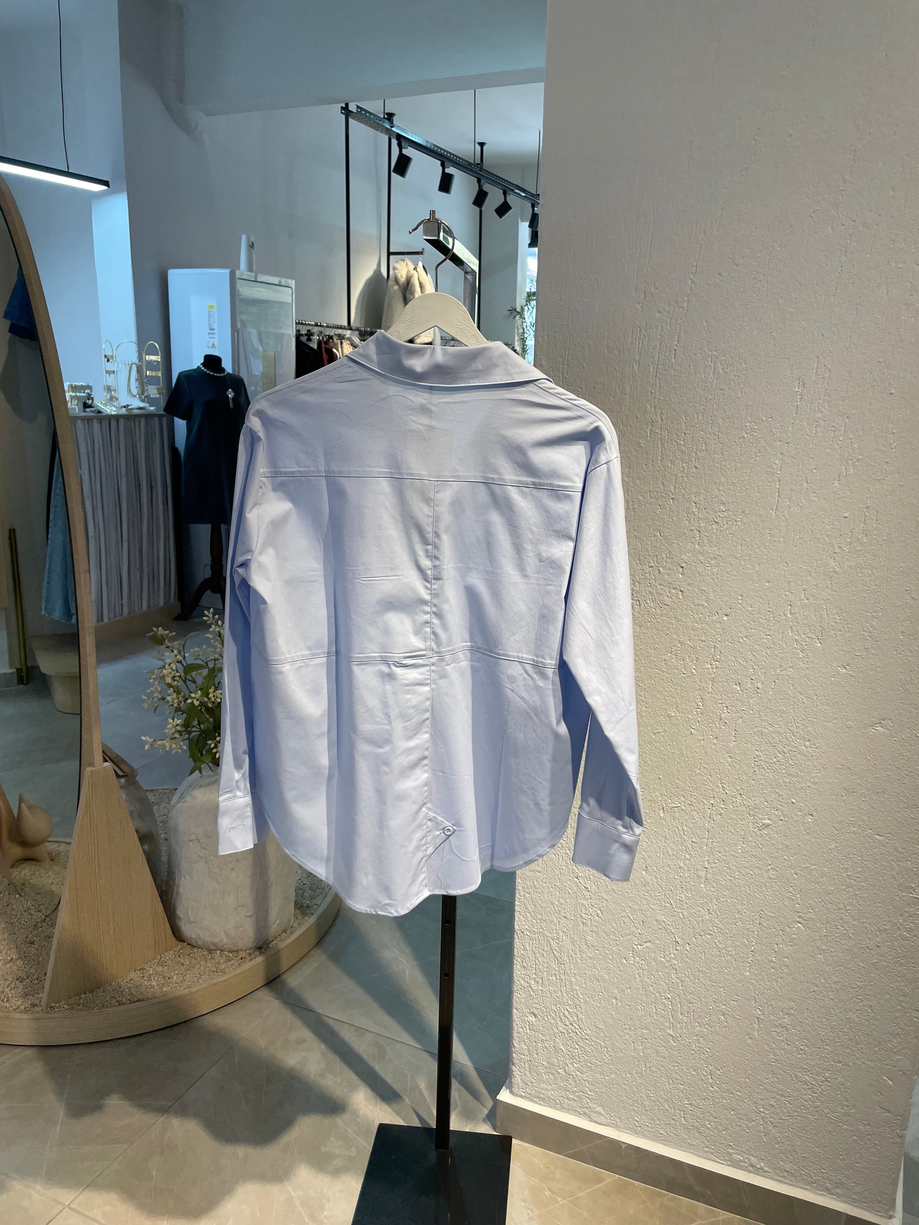 Marka Arka Detay Mavi Gömlek