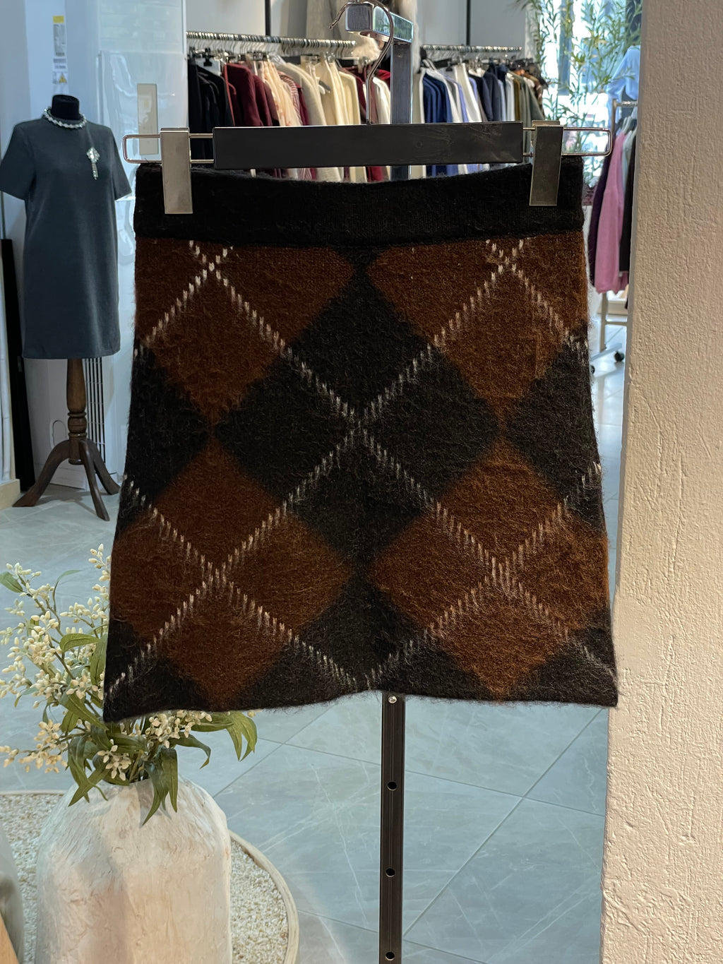 Triko Ekose Desen Alt-Üst Takım