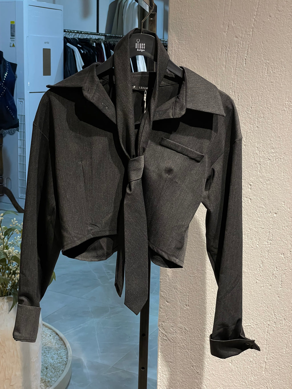 Kravatlı Antrasit Takım