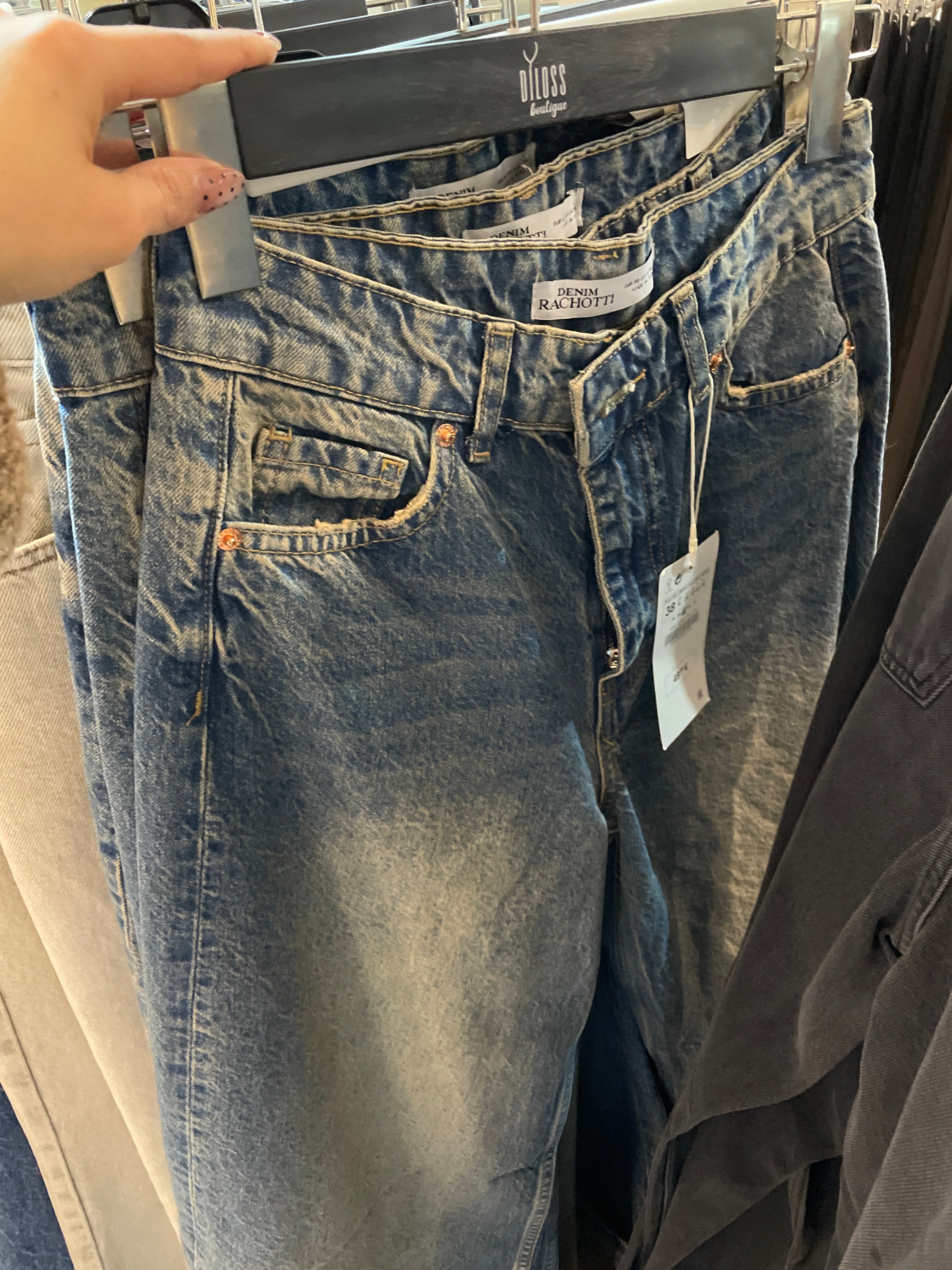 DR Eskitme Detay Geniş Paça Pantolon