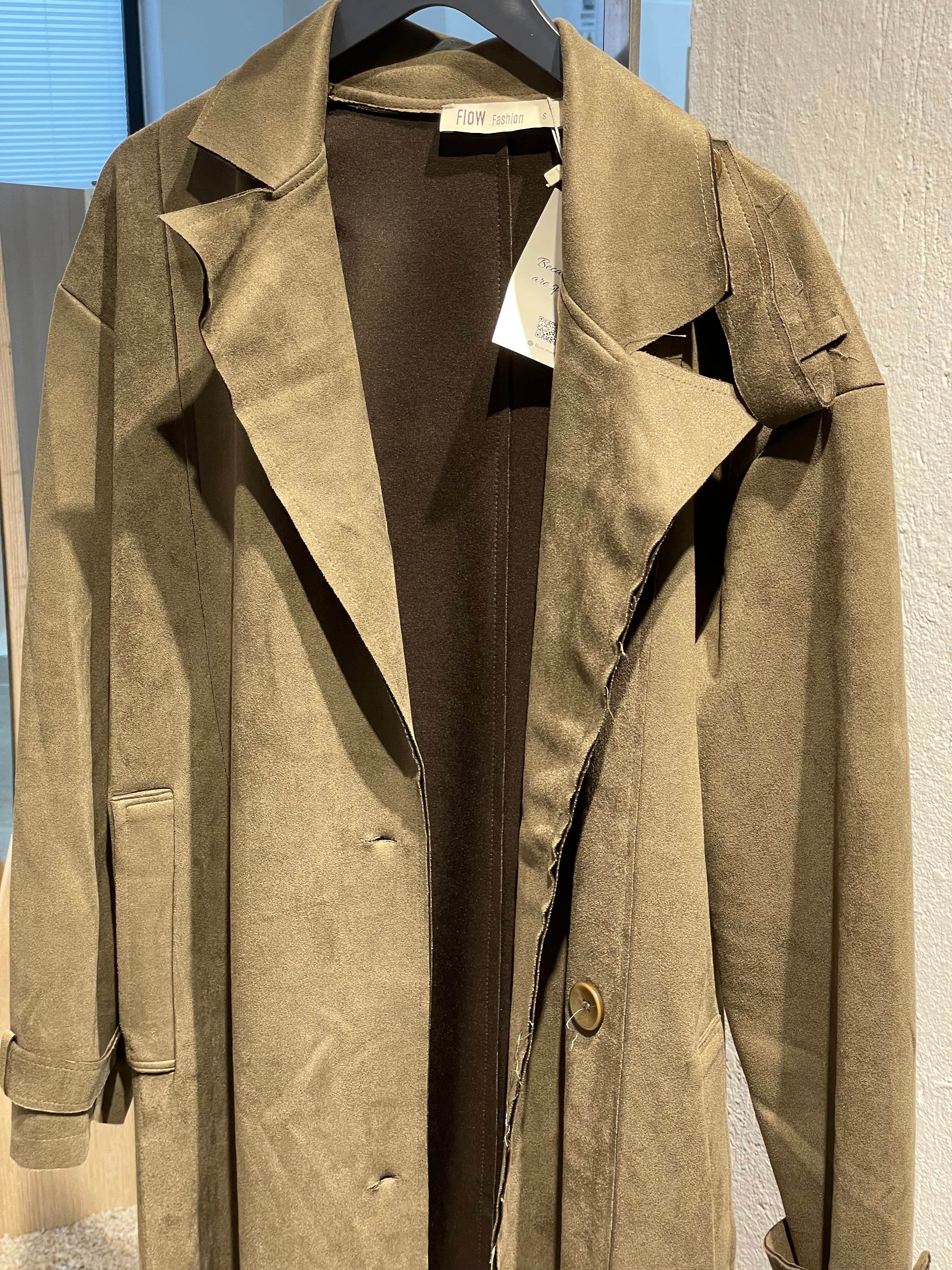 Haki Kadife Trençkot