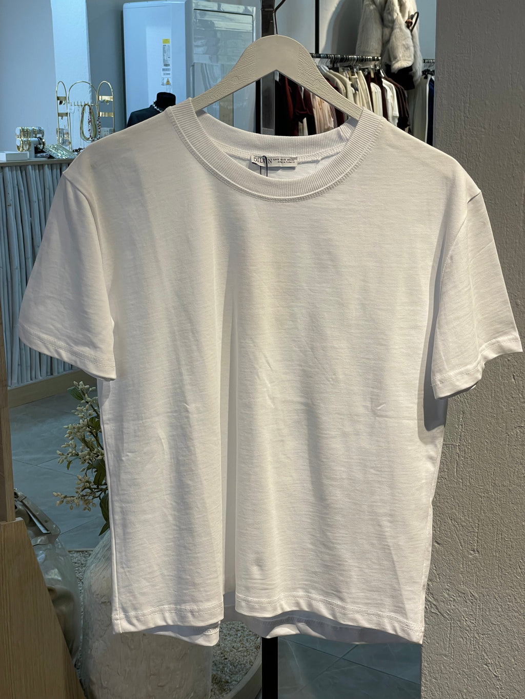 Dlvn Dekoratif Dikişli Bisiklet Yaka T-Shirt