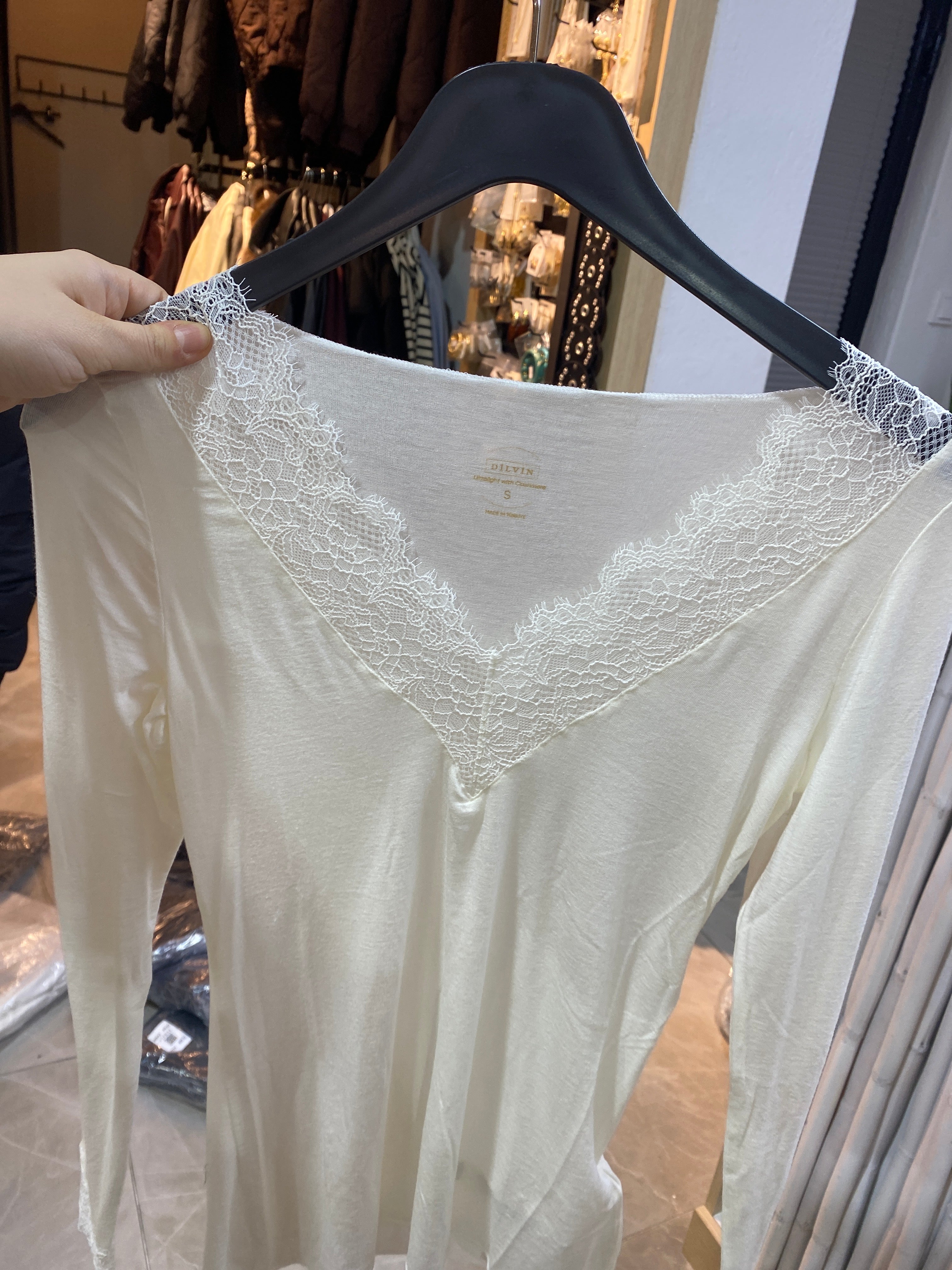 DLVN Dantelli Kaşmir Bluz