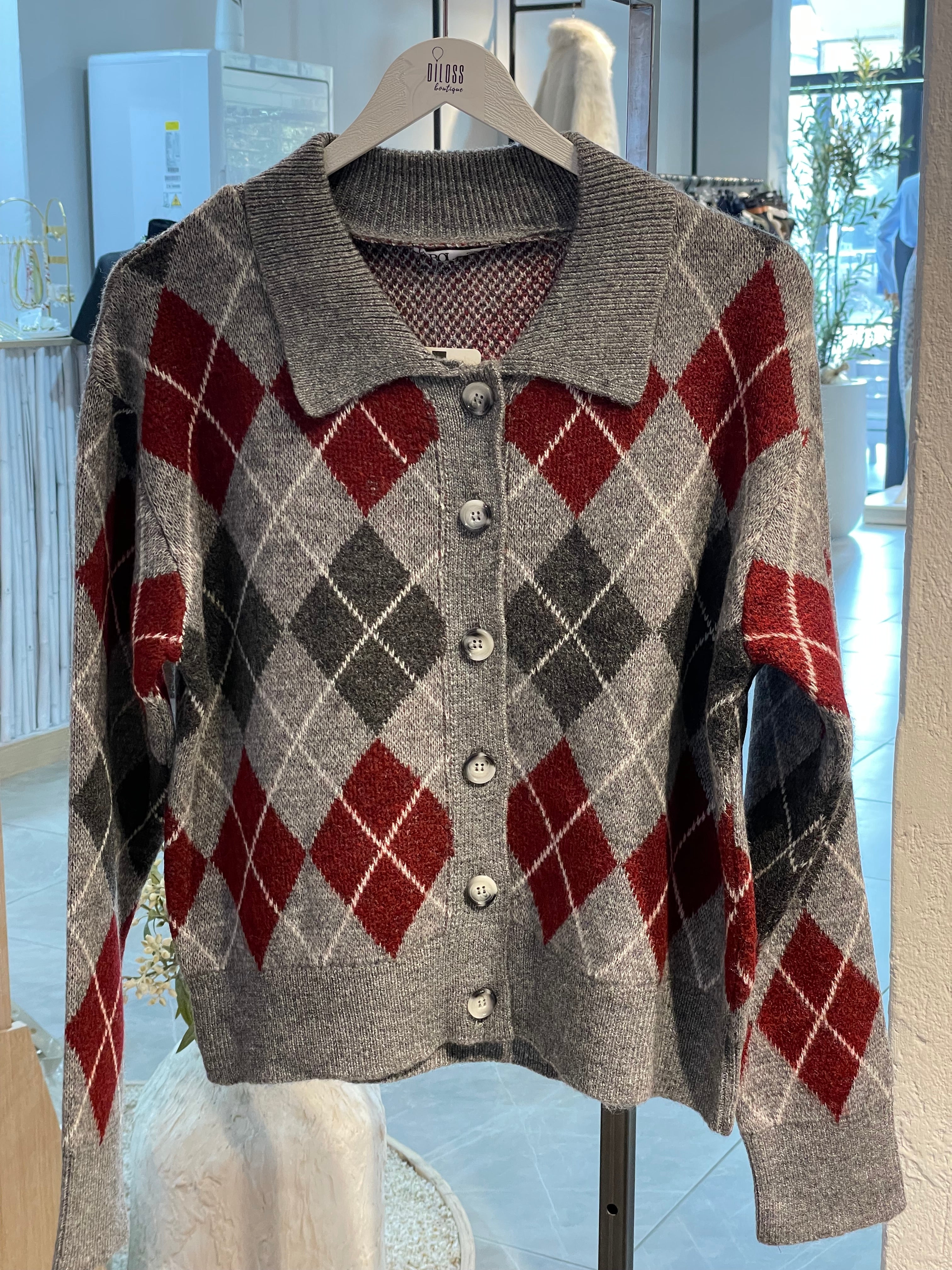 Ekoseli Rahat Kesim Hırka